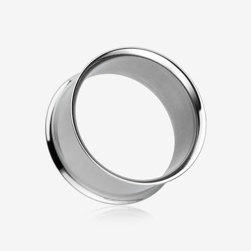 A Pair of Steel Basic Double Flared Ear Gauge Tunnel Plug-Steel